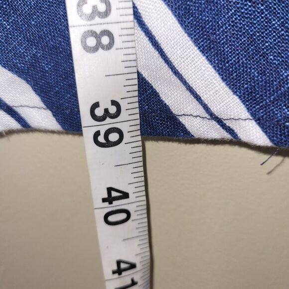 Lands' End Size Medium Womens Blue White Striped Sleeveless Linen Swing Dress - Picture 5 of 7